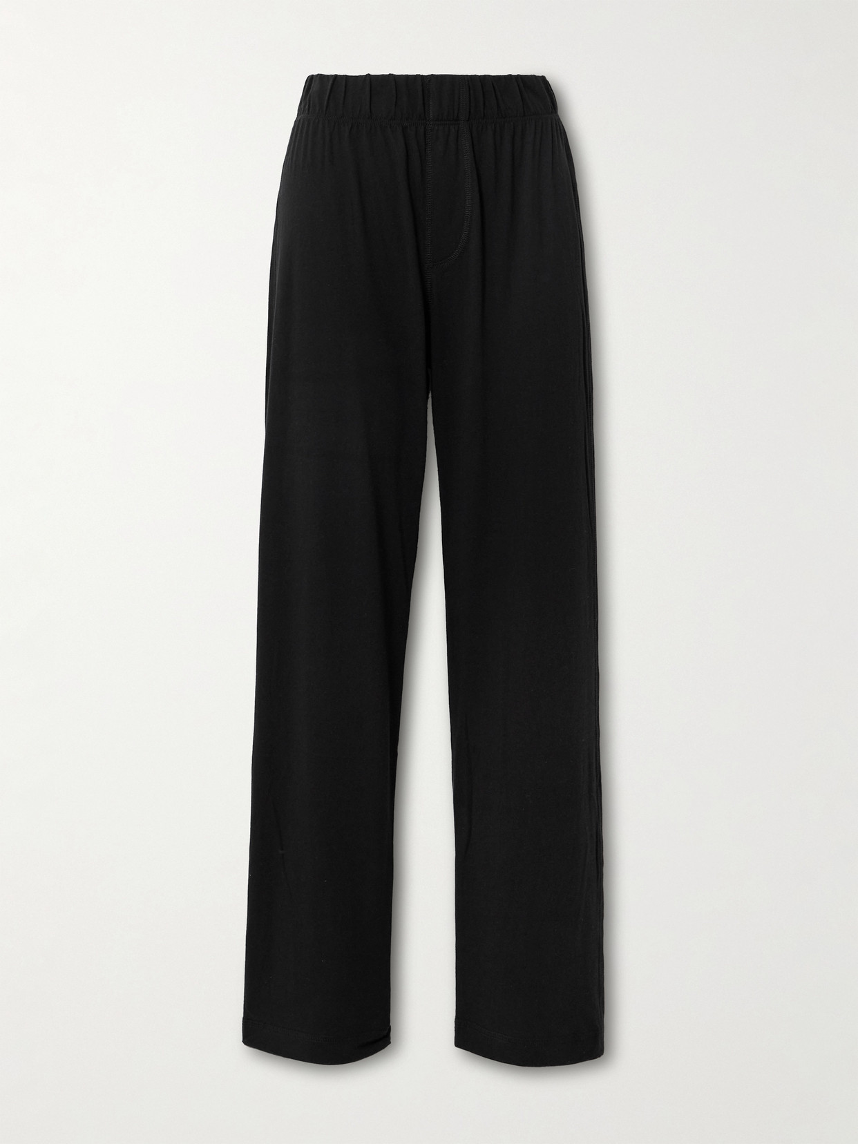 Éterne Lounge Cotton And Modal-blend Jersey Staight-leg Pants In Black