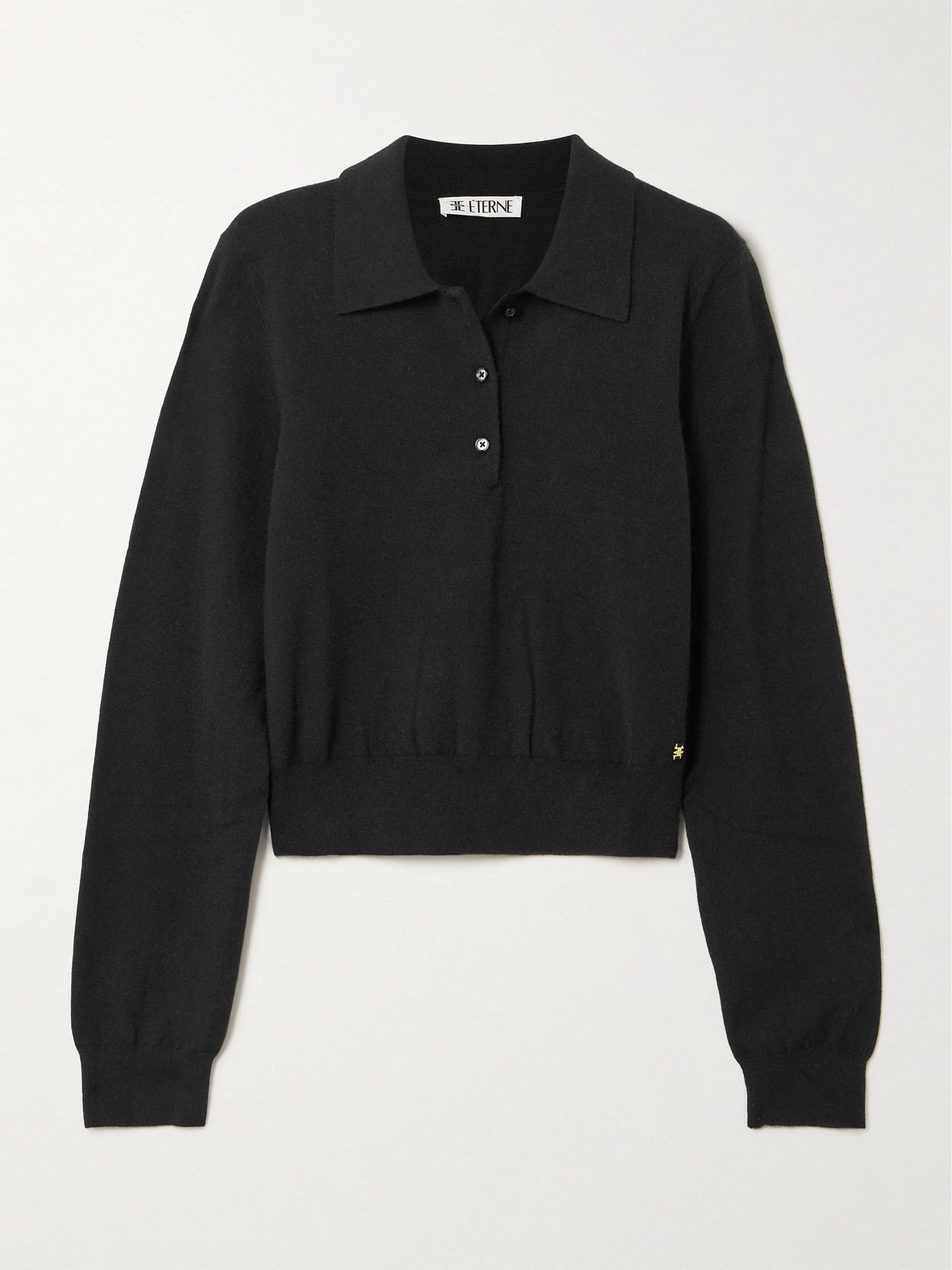Éterne Journey Cashmere Polo Shirt In Black