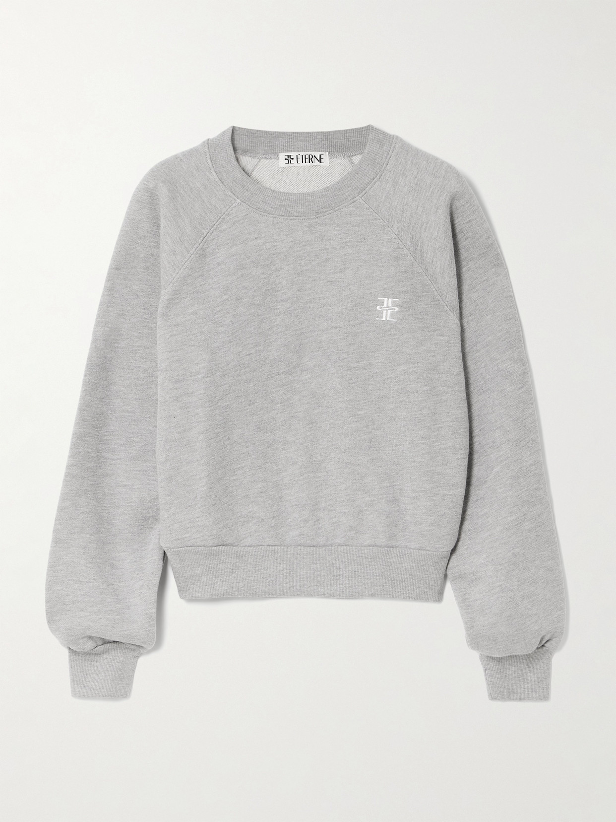 Éterne Embroidered Cotton And Modal-blend Jersey Sweatshirt In Gray