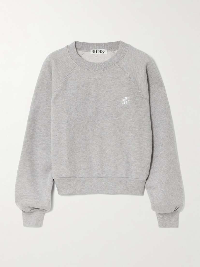 ÉTERNE Embroidered Cotton And Modal-blend Jersey Sweatshirt