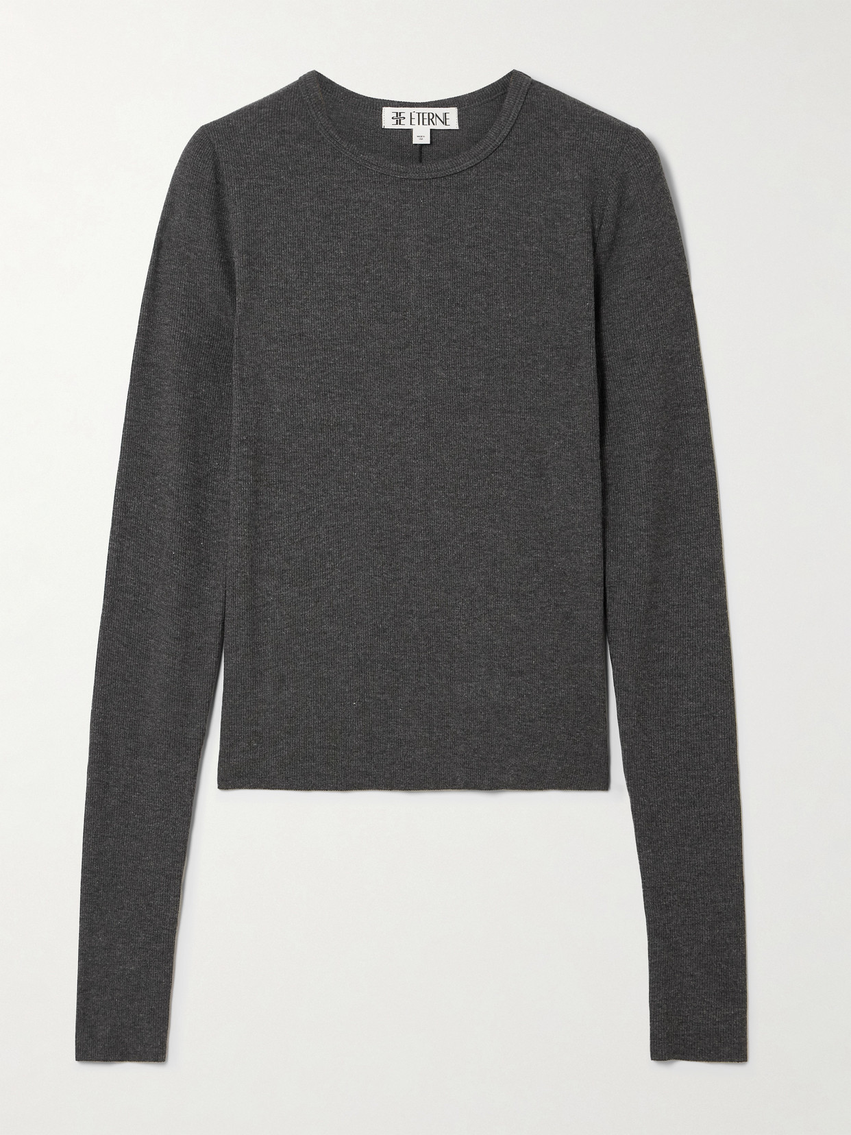 Éterne Ribbed Jersey Top In Gray