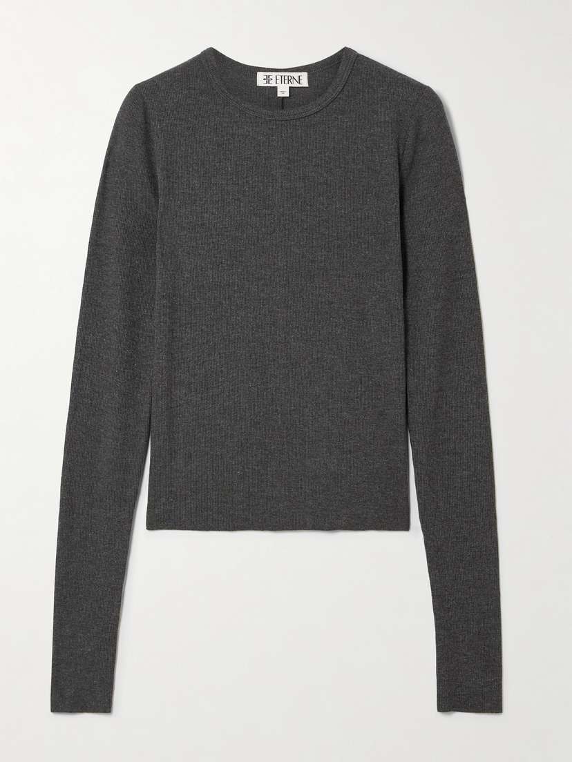 ÉTERNE Ribbed Jersey Top