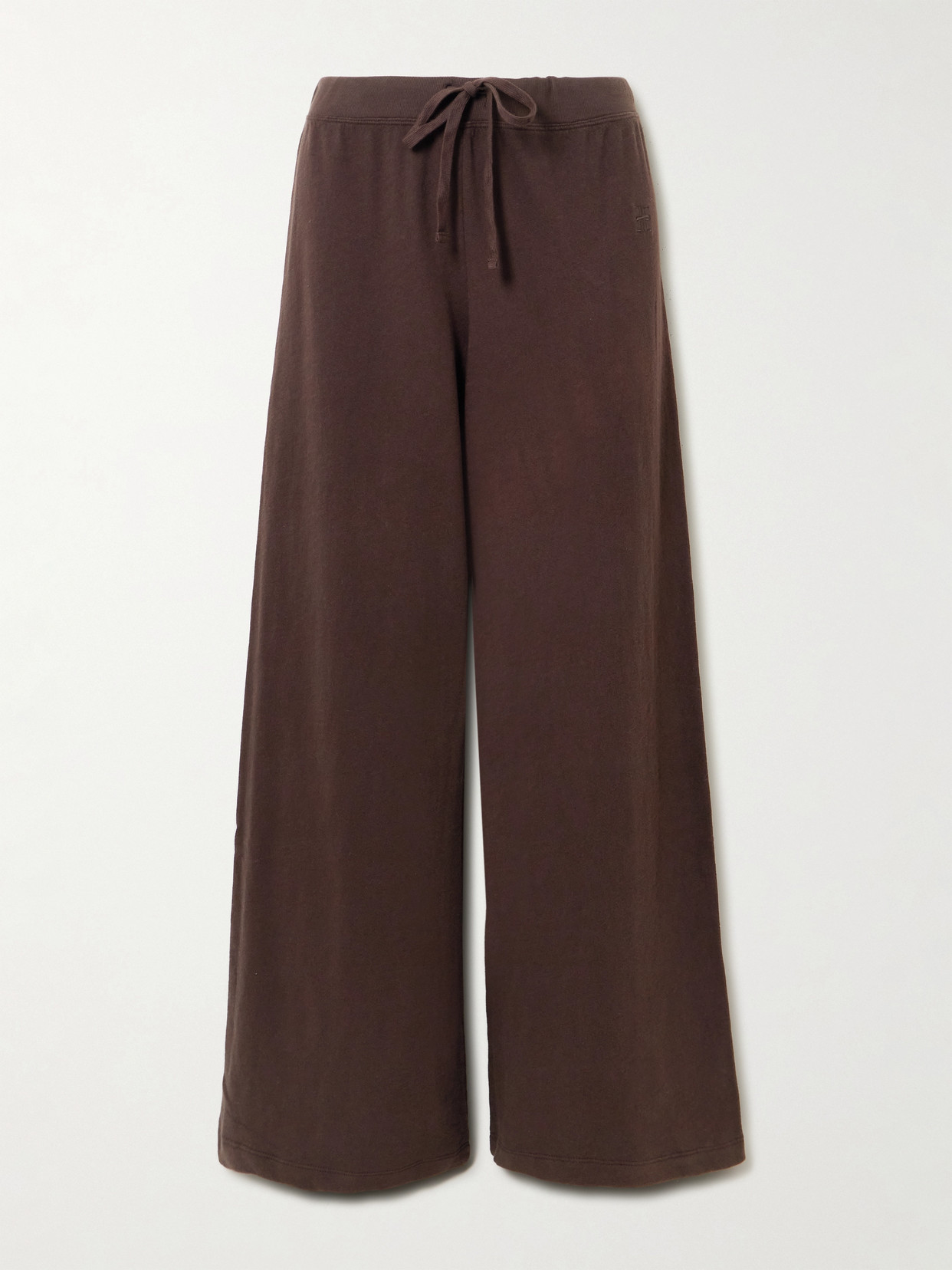 Éterne Wide-leg Cotton-jersey Sweatpants In Brown