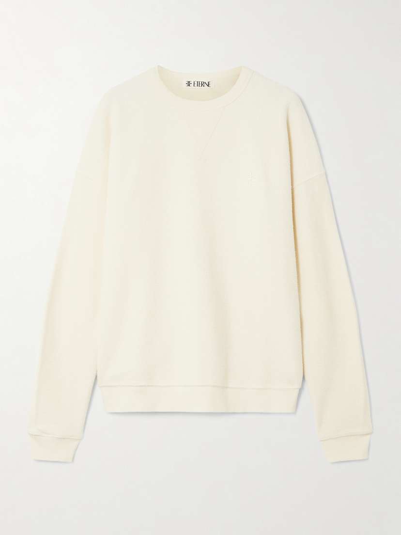 ÉTERNE Embroidered Cotton-terry Sweatshirt