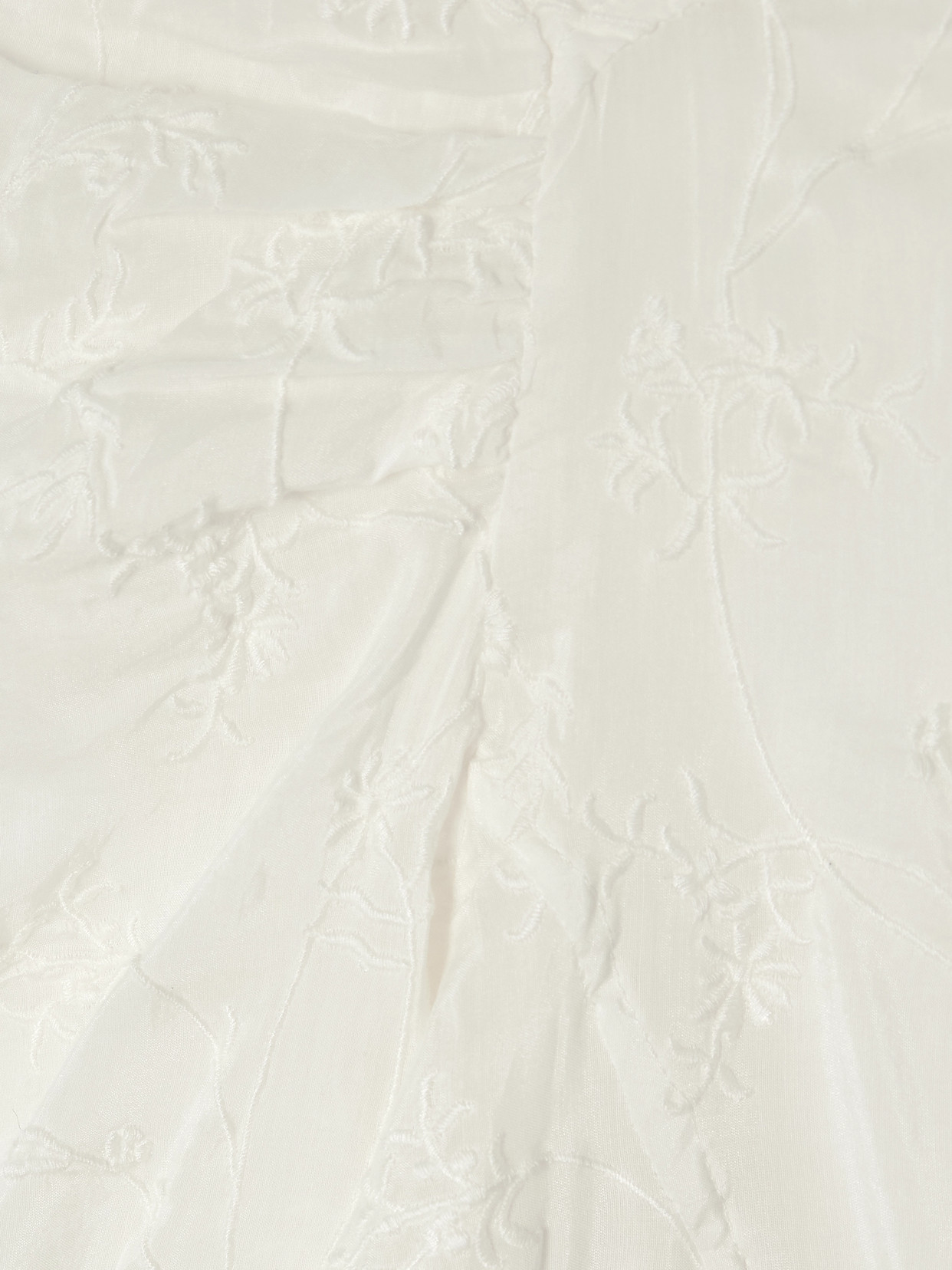 Zorica Ruffled Embroidered Cotton And Silk-Blend Voile Blouse