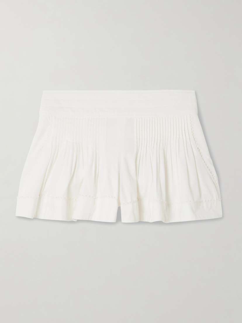 Isabel Marant Cybila Pintucked Cotton Shorts
