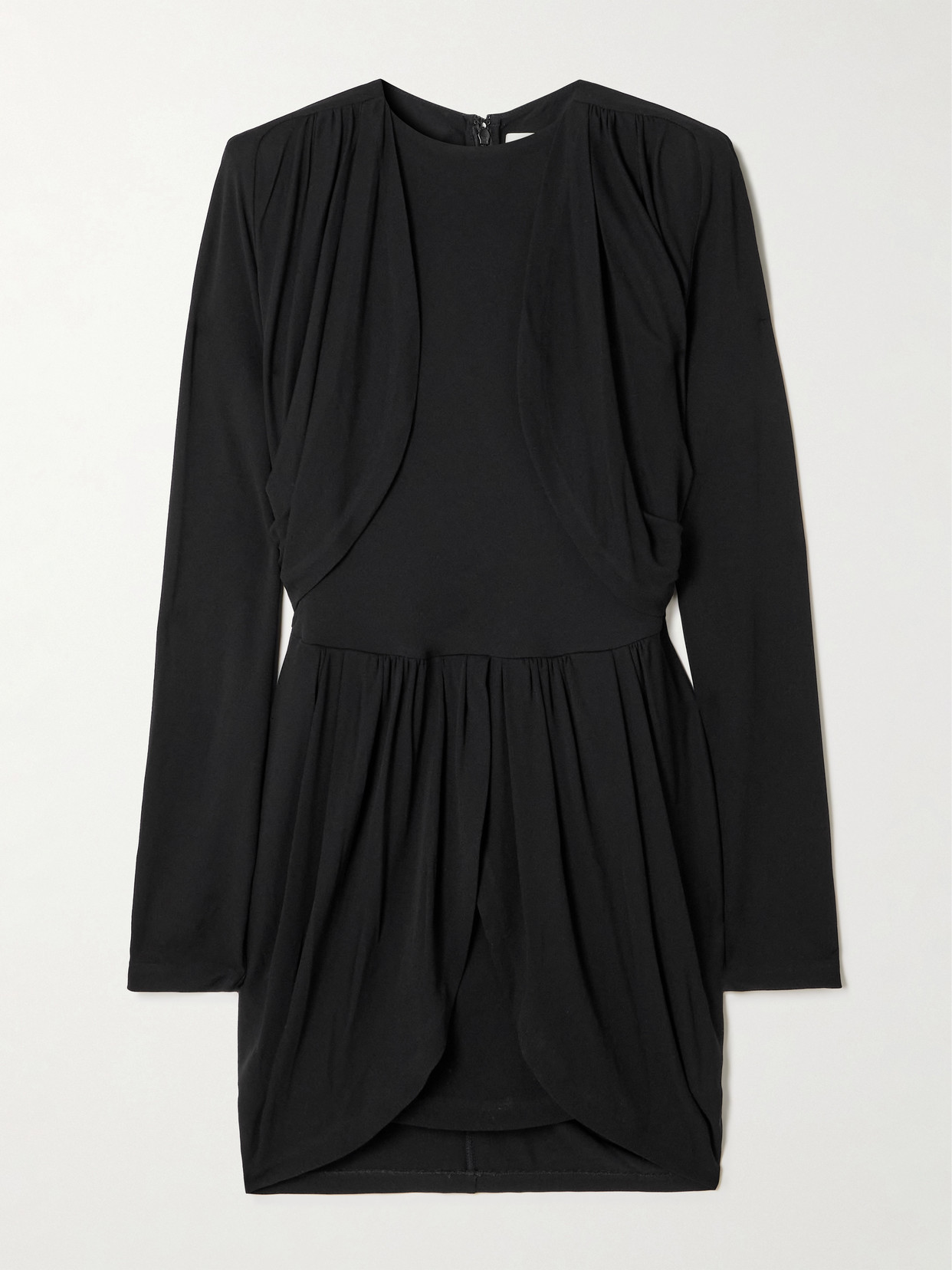 Isabel Marant Niamae Draped Jersey Mini Dress In Black