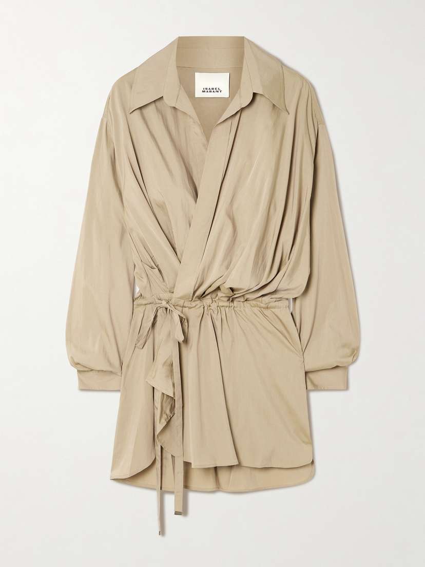 Isabel Marant Keren Belted Gathered Modal-blend Wrap Blouse
