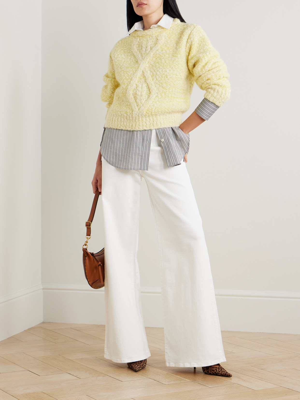 Isabel Marant Dorota Cable-knit Alpaca-blend Sweater In Yellow