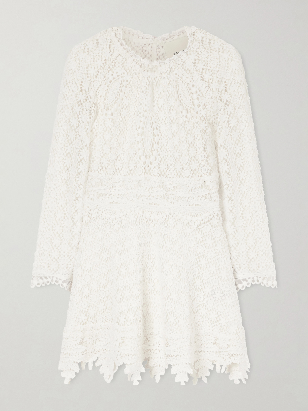 Isabel Marant Hizene Cotton-guipure Lace Mini Dress In Neutral