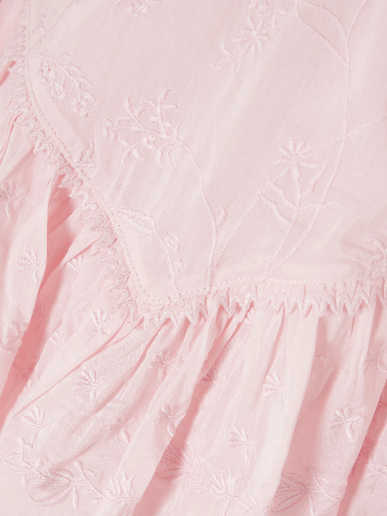 Zoelia Embroidered Scalloped Cotton And Silk-Blend Mini