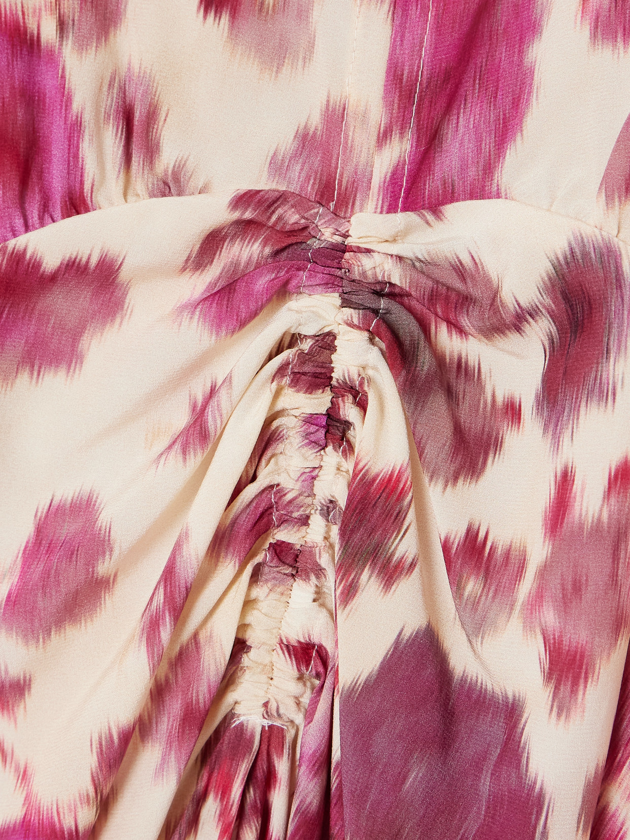 Isabel Marant Albini Gathered Printed Silk-blend Midi Dress In Pink