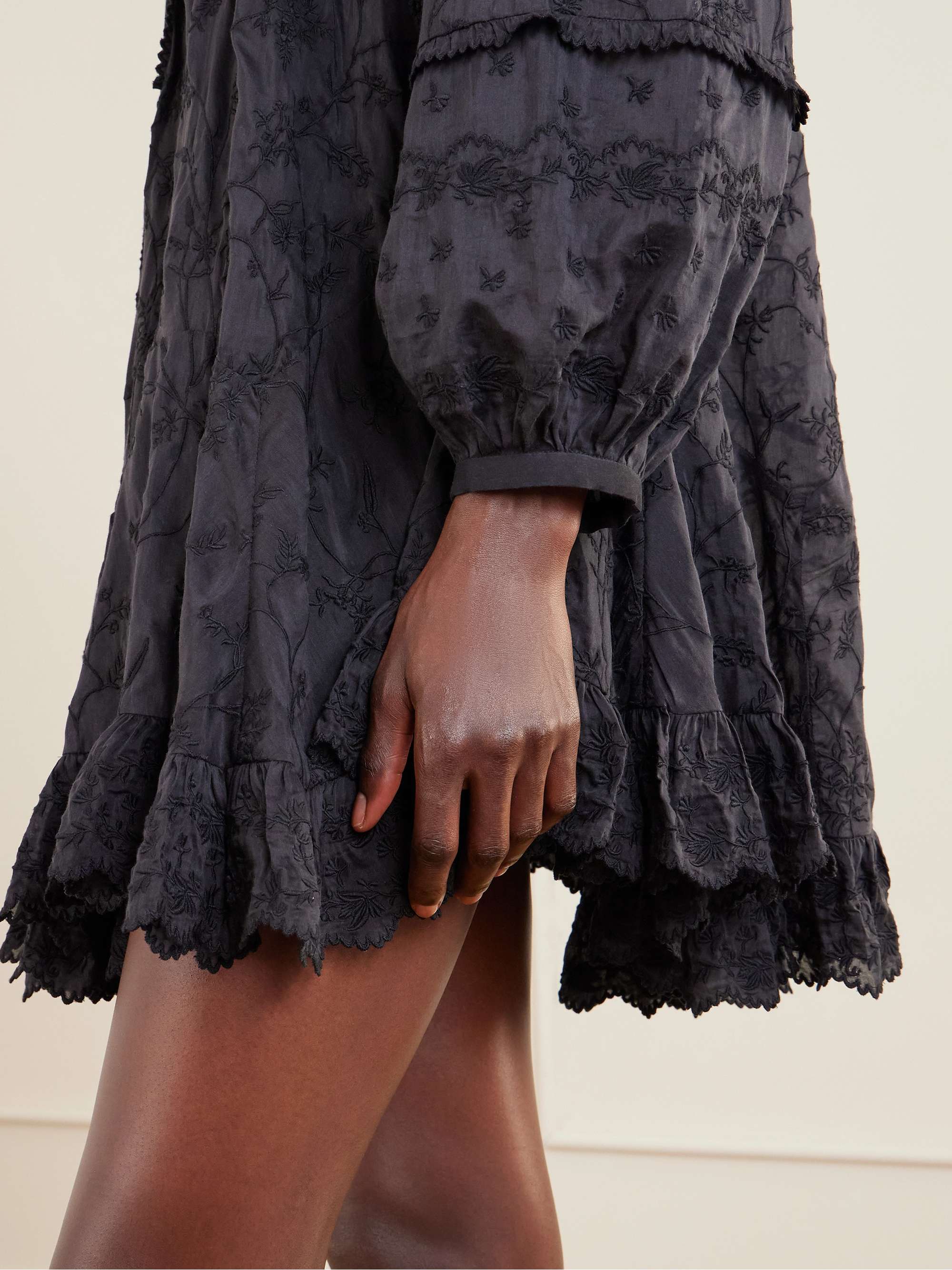 ISABEL MARANT Zame ruffled embroidered cotton and silk-blend mini
