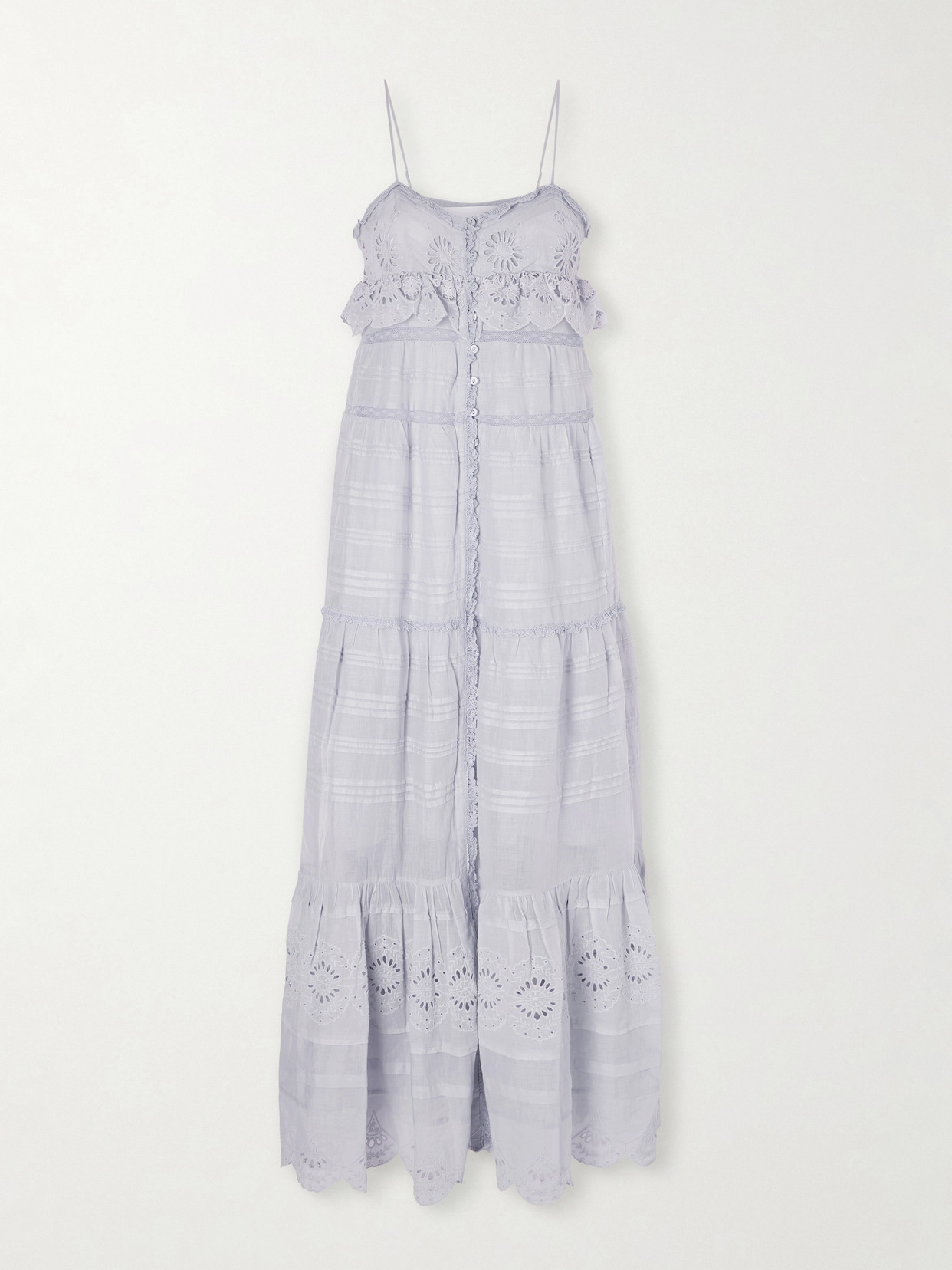 Marant Étoile - Paule Broderie Anglaise Cotton Maxi Dress - Blue