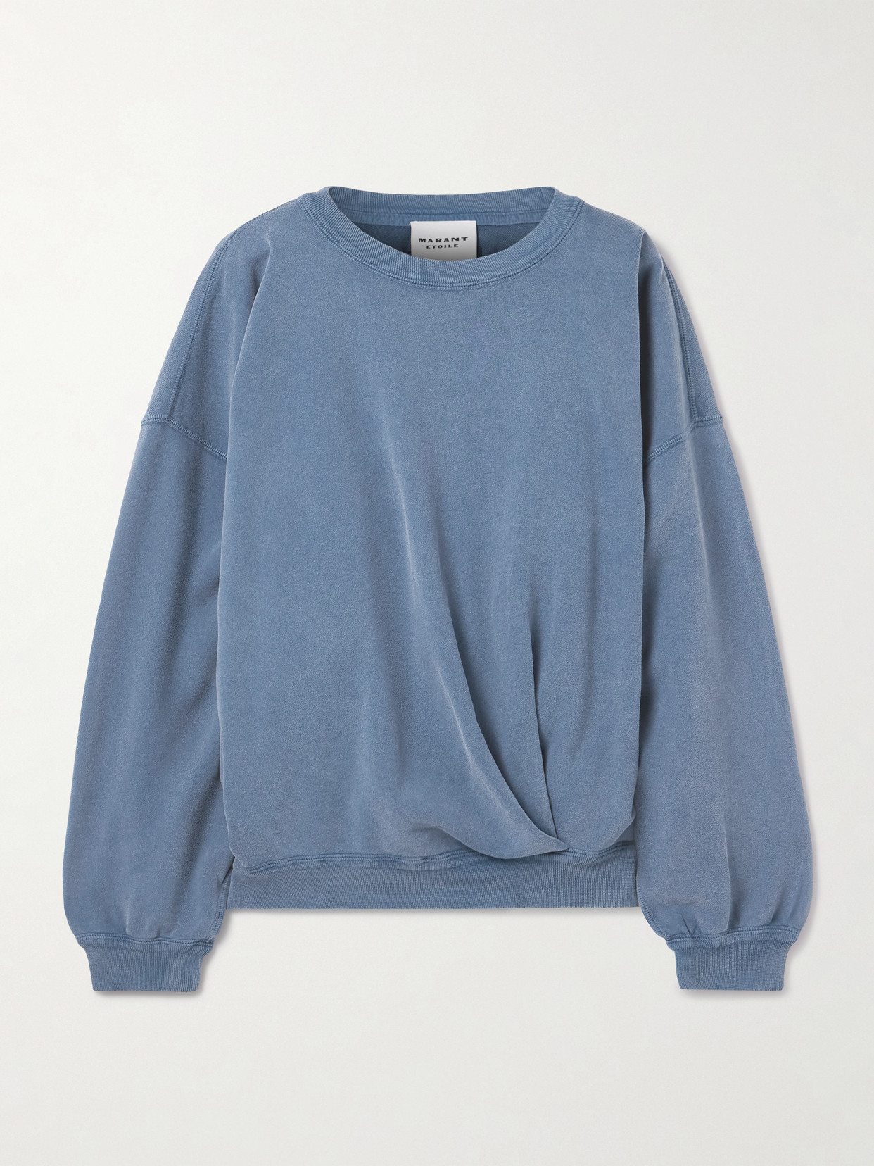 Isabel Marant Étoile Sauria Gathered Cotton-jersey Sweatshirt In Blue