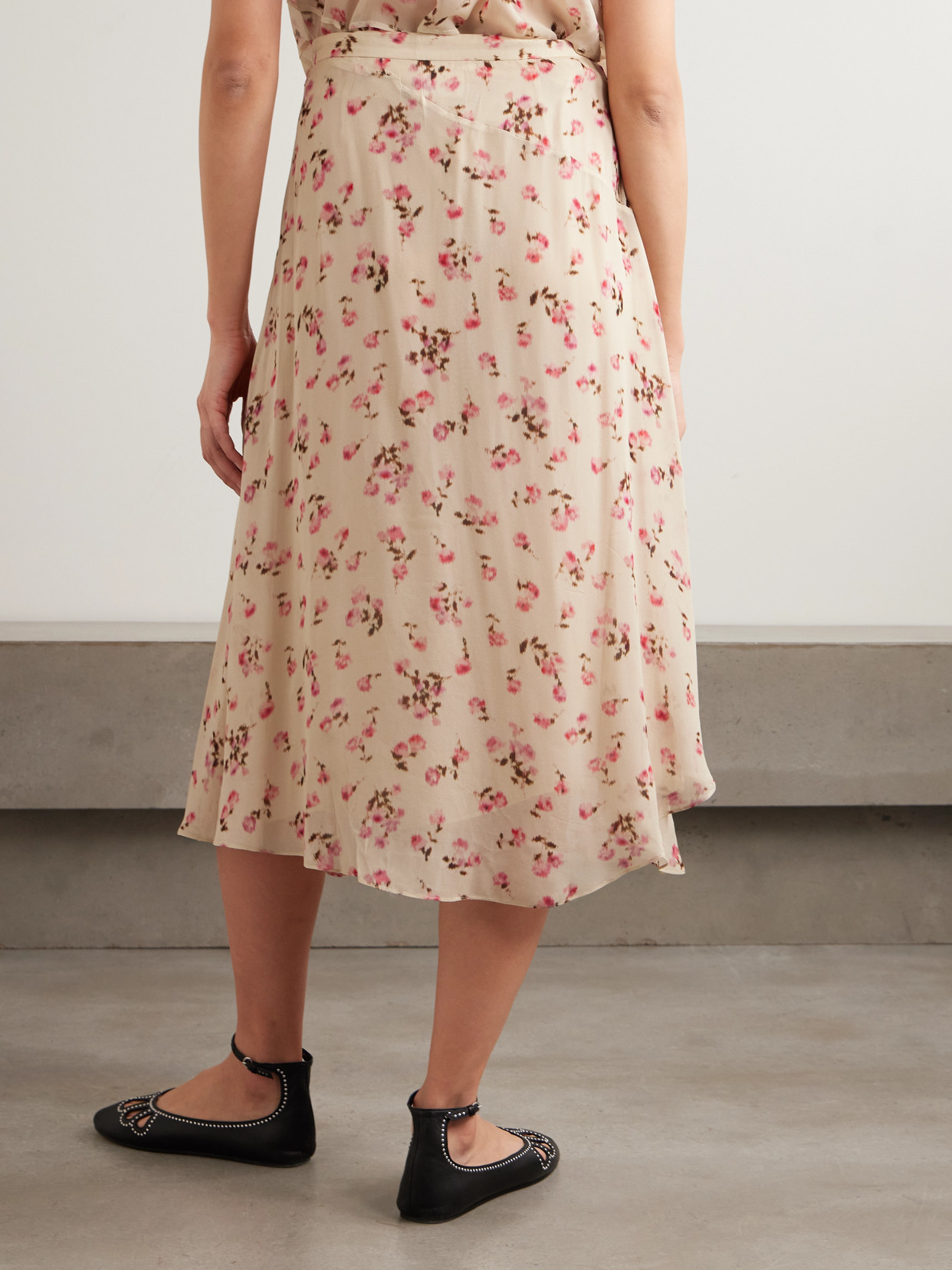 Marant Étoile - Lycia Asymmetric Floral-Print Crepe De Chine Midi