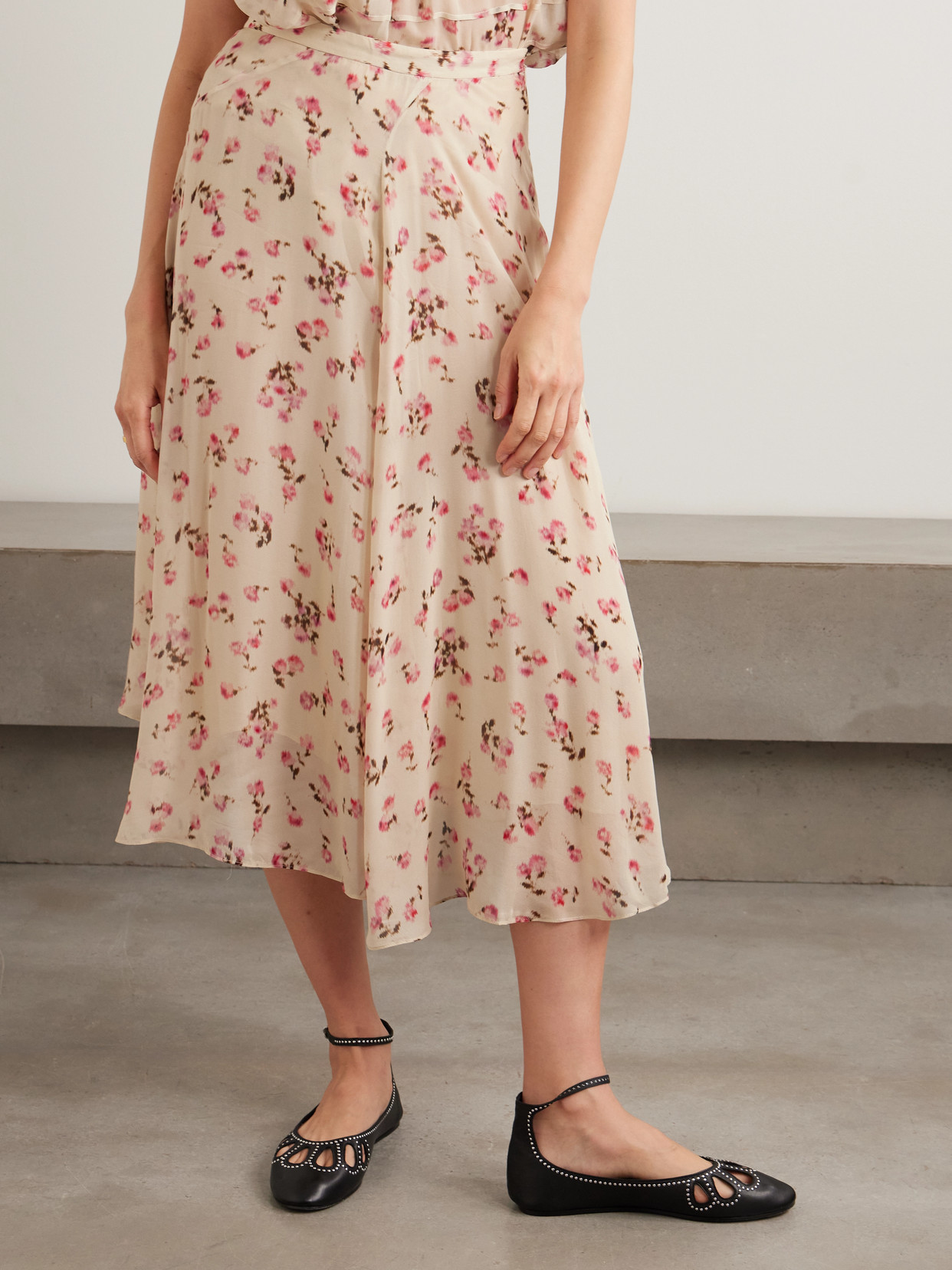 Marant Étoile - Lycia Asymmetric Floral-Print Crepe De Chine Midi