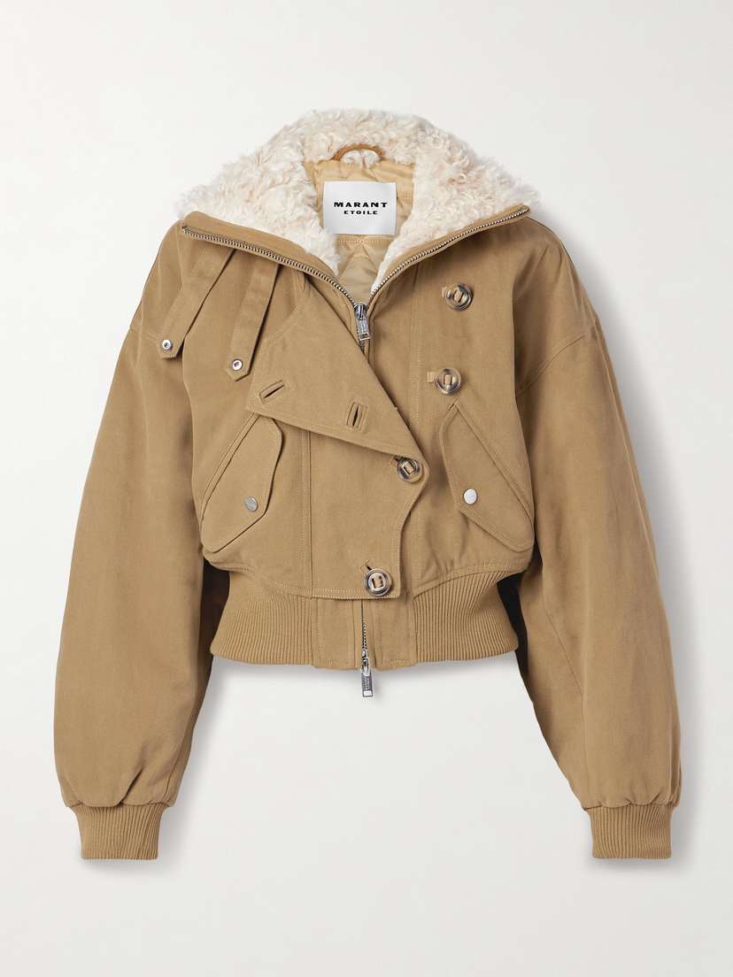 Marant Étoile Oana Fleece-trimmed Cotton-twill Jacket