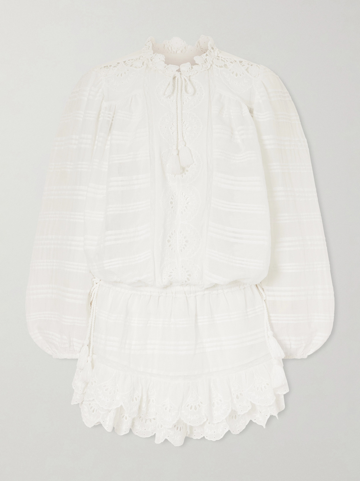 Isabel Marant Étoile Preya Broderie Anglaise Cotton Mini Dress In White