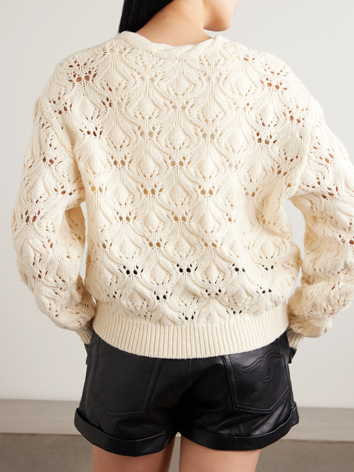 Marant Étoile - Wendy Lace-Up Open-Knit Wool-Blend Sweater