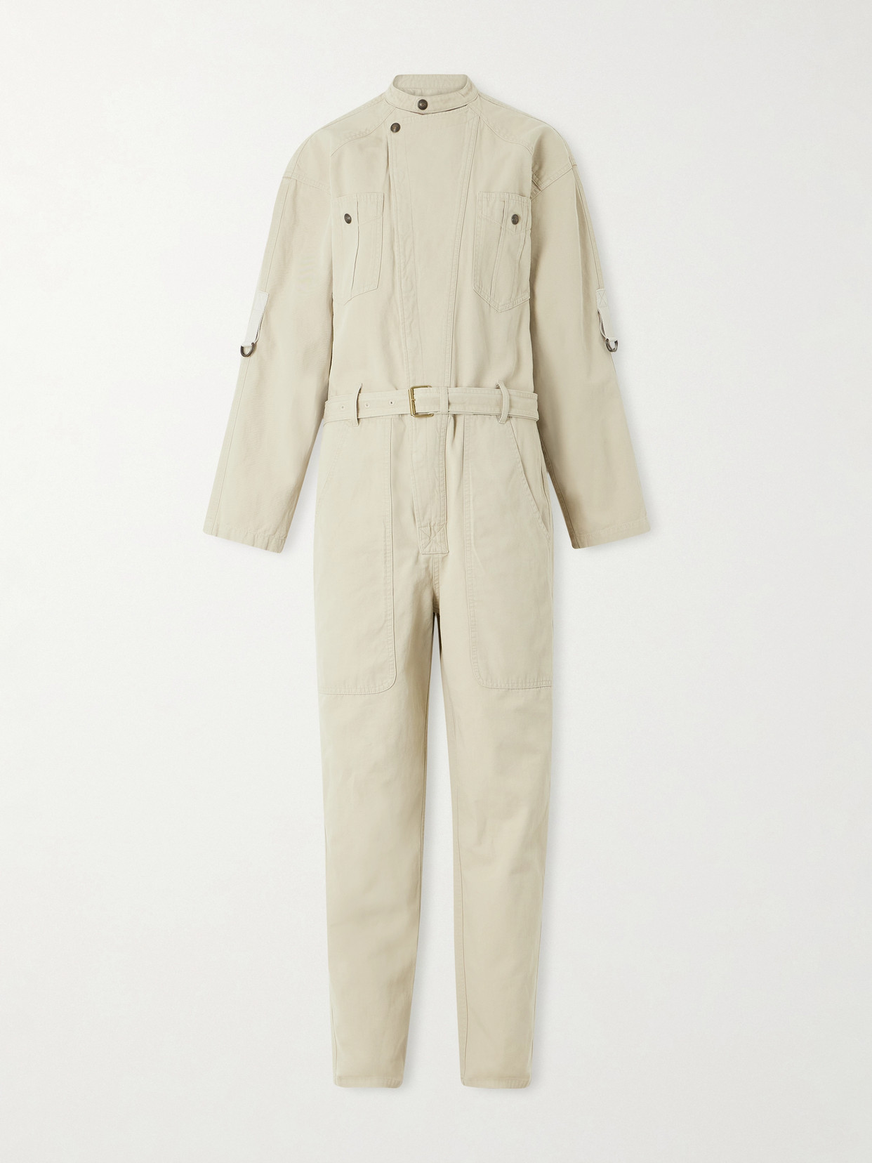 Isabel Marant Étoile Belted Cotton And Linen-blend Jumpsuit In Neutral