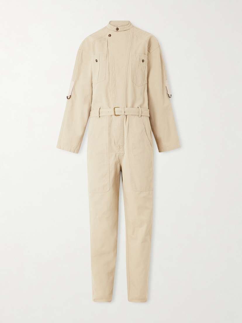 Marant Étoile Nessime Belted Cotton And Linen-blend Jumpsuit