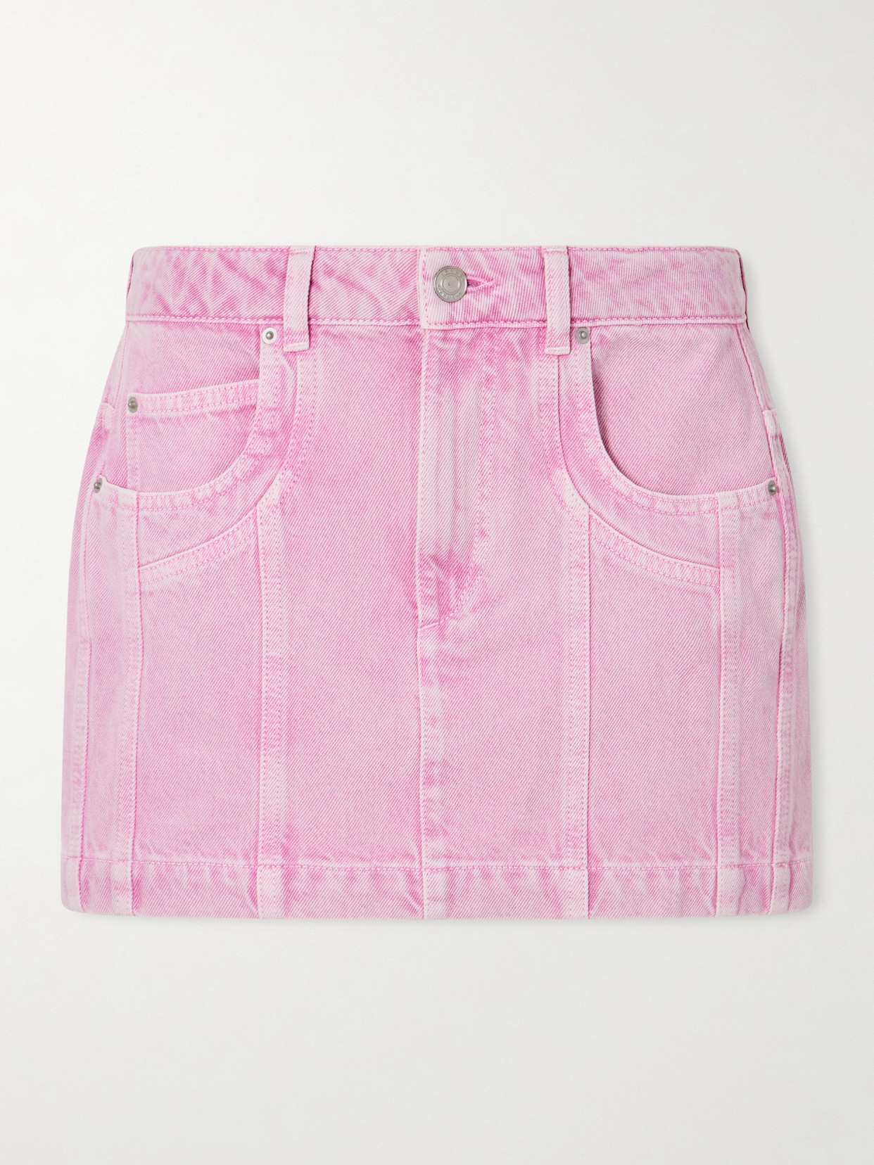 Isabel Marant Étoile Juana Paneled Denim Mini Skirt In Pink