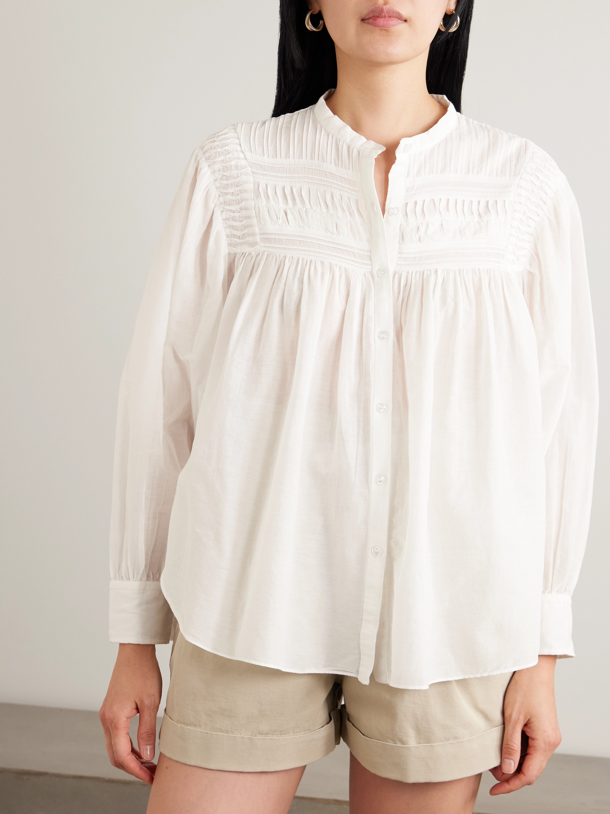 Marant Étoile - Plalia pintucked cotton-blend voile shirt | Plush
