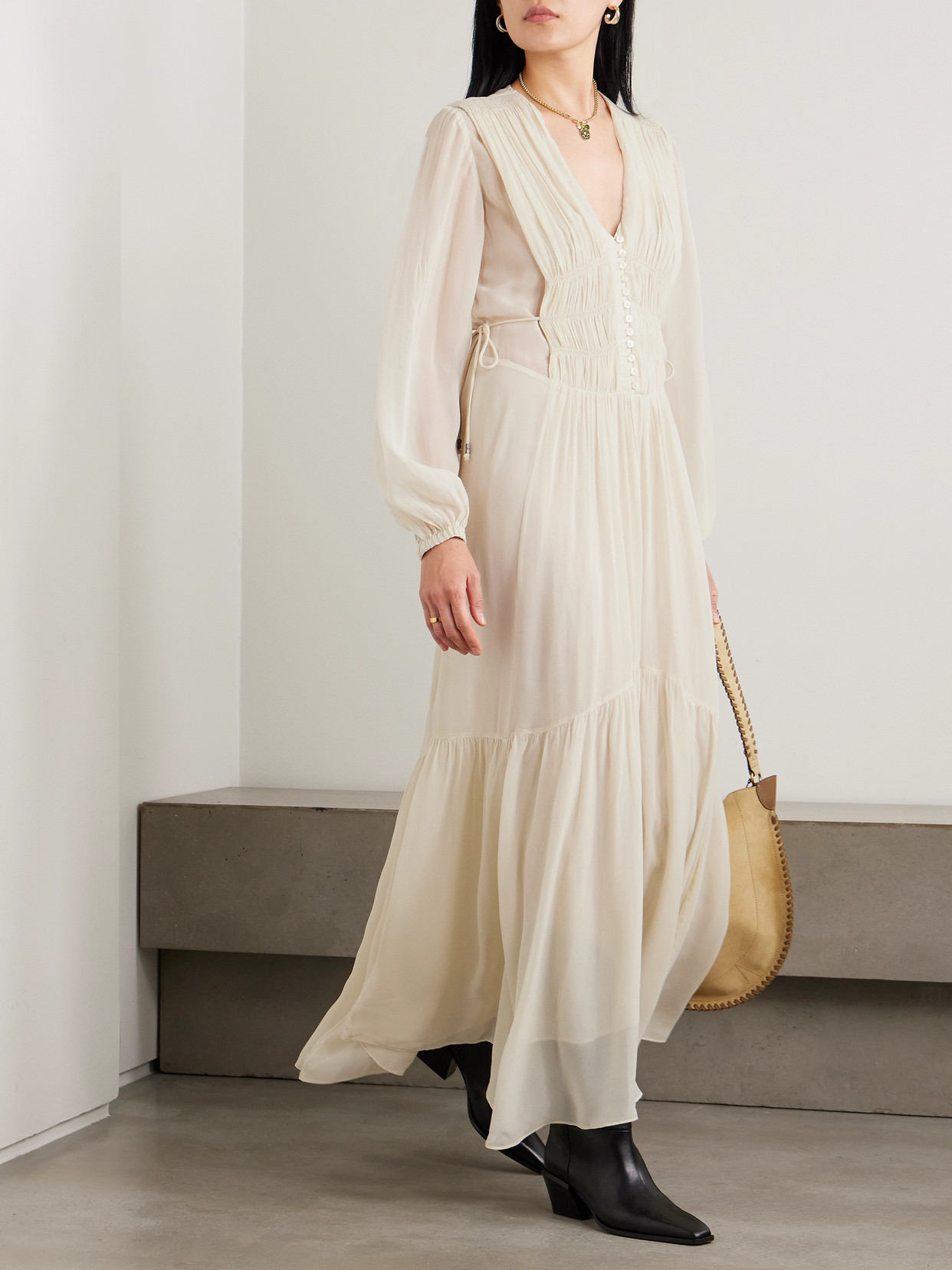 Isabel Marant Étoile Isabel Marant Etoile Briane Long Ecru Dress In White