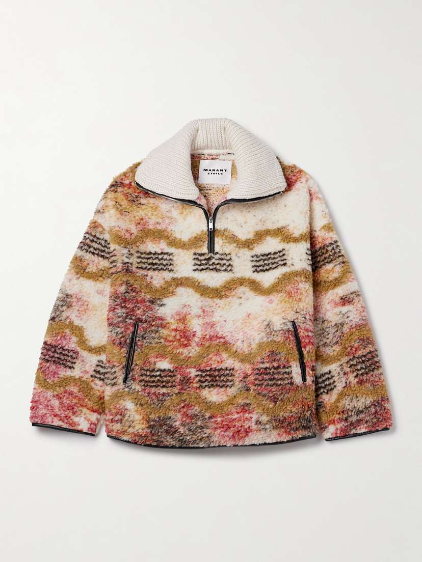 Marant Étoile Marner Printed Fleece Half-zip Sweatshirt