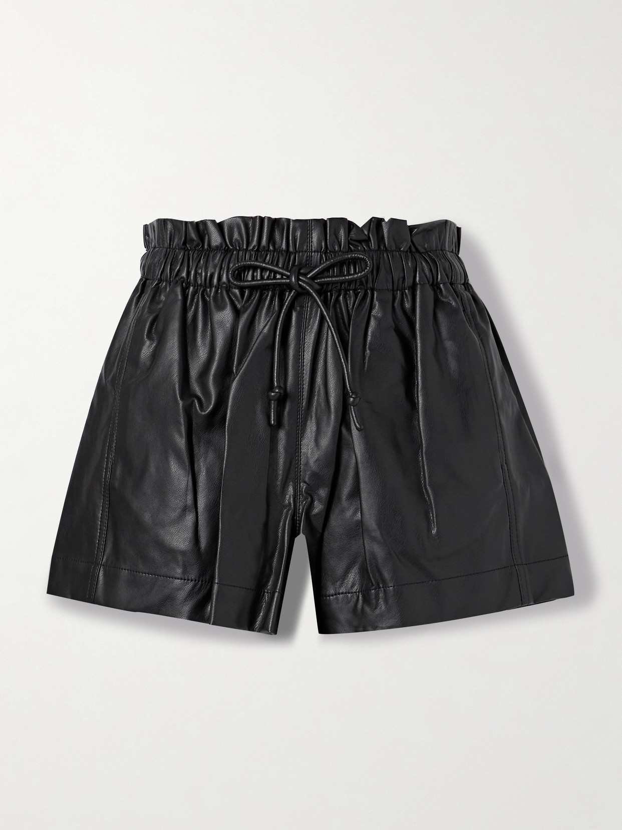 Isabel Marant Étoile Naline Paperbag Waist Faux Leather Shorts In Animal Print