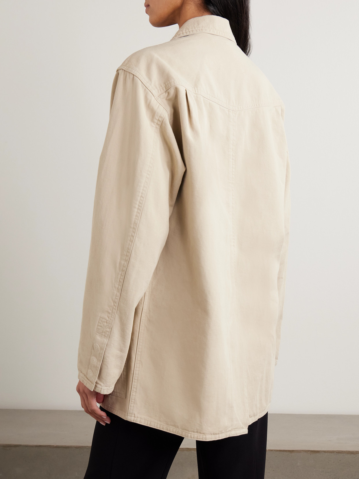 Isabel Marant Étoile Nevala Double-breasted Cotton And Linen-blend Twill Jacket In Brown