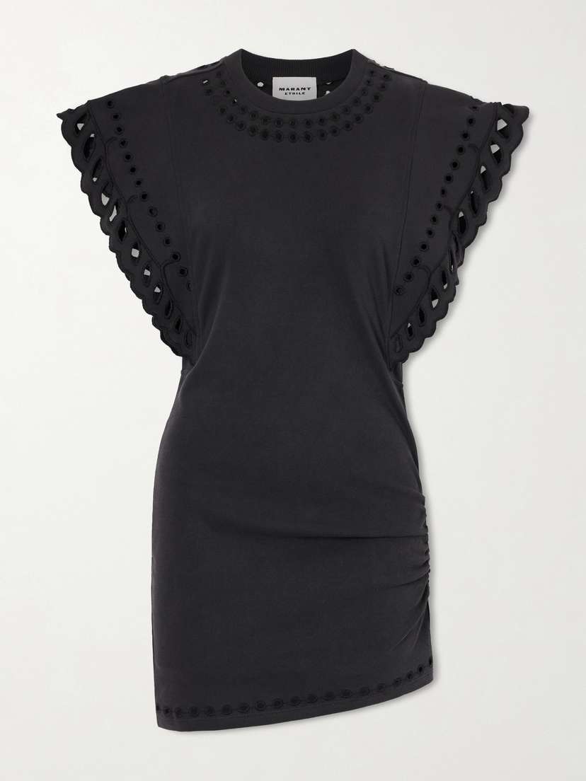 Marant Étoile Orlane Broderie Anglaise Cotton-jersey Mini Dress