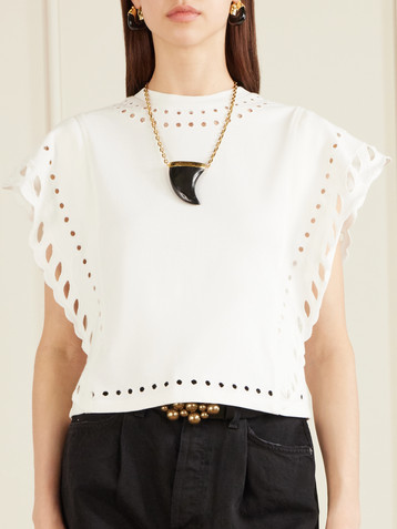 Marant Étoile Odyle broderie anglaise cotton top