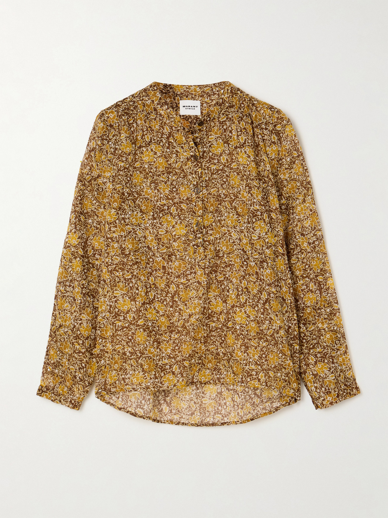 Isabel Marant Étoile Maria Floral-print Organic Cotton-voile Blouse In Green