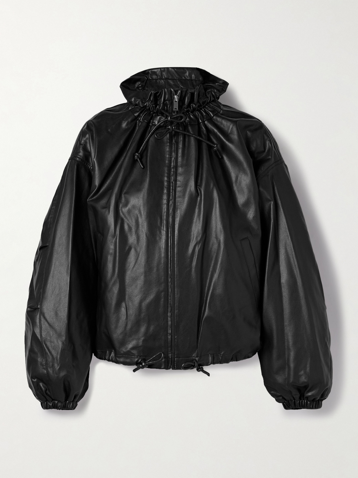 Isabel Marant Étoile Womens Isabel Marant Etoile Neela Ruched Faux-leather Jacket In Black