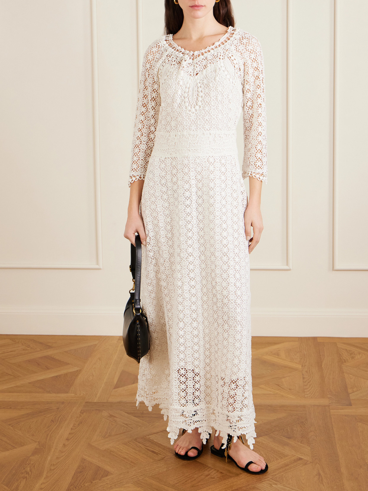 Isabel Marant Hydra Cotton-guipure Lace Maxi Dress In White