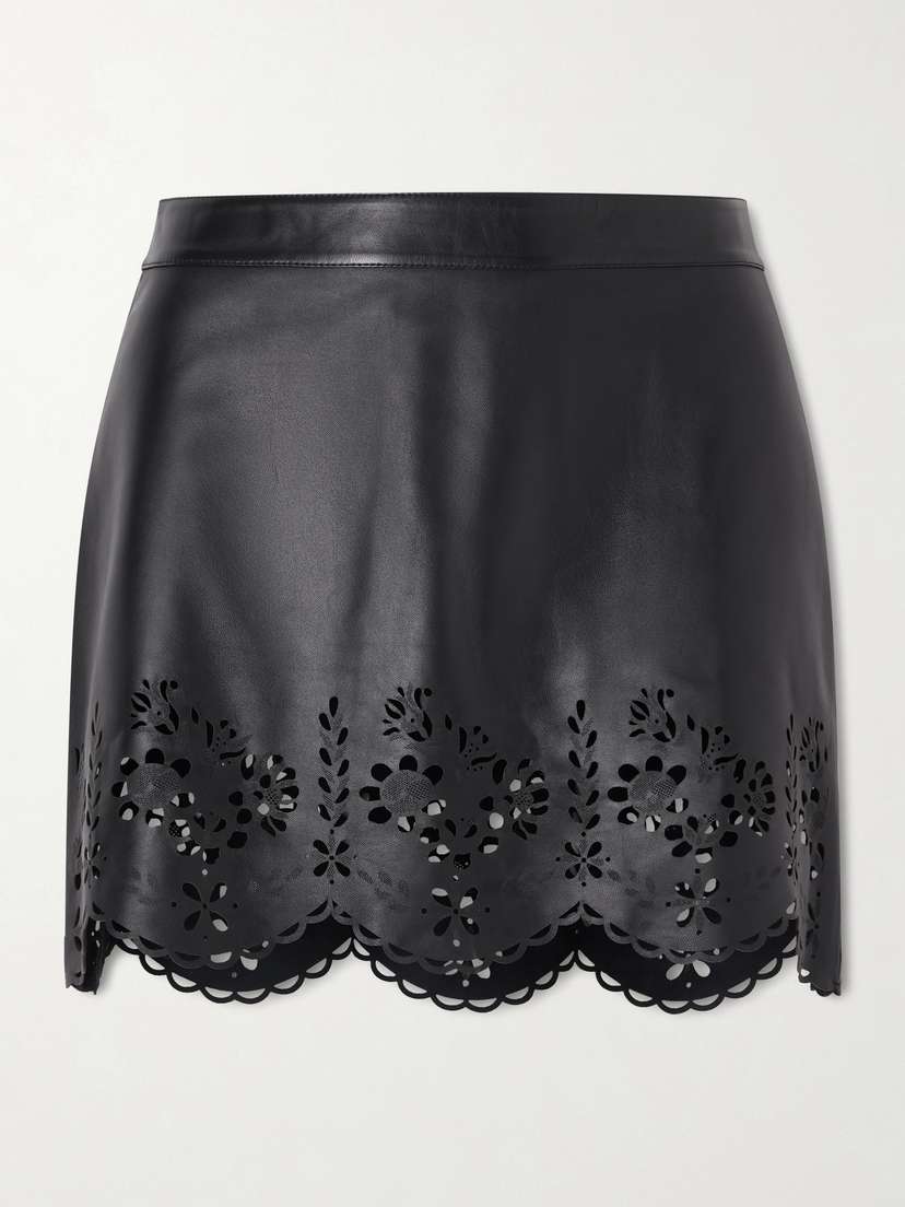 Isabel Marant Natea Laser-cut Leather Mini Skirt