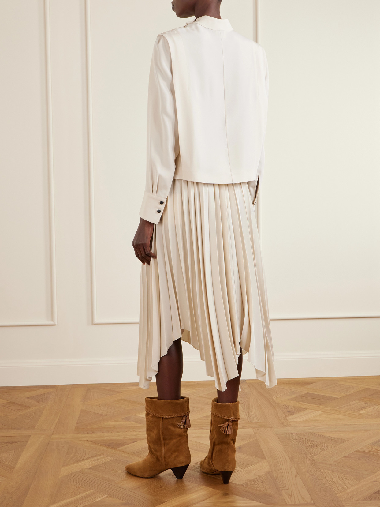 Isabel Marant Felissa Button Shoulder Mock Neck Top In Neutral