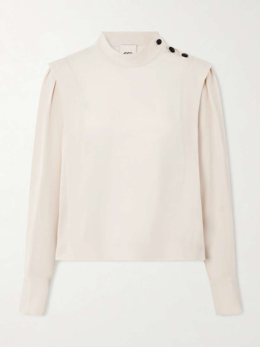Isabel Marant Felissa Pleated Satin-crepe Blouse
