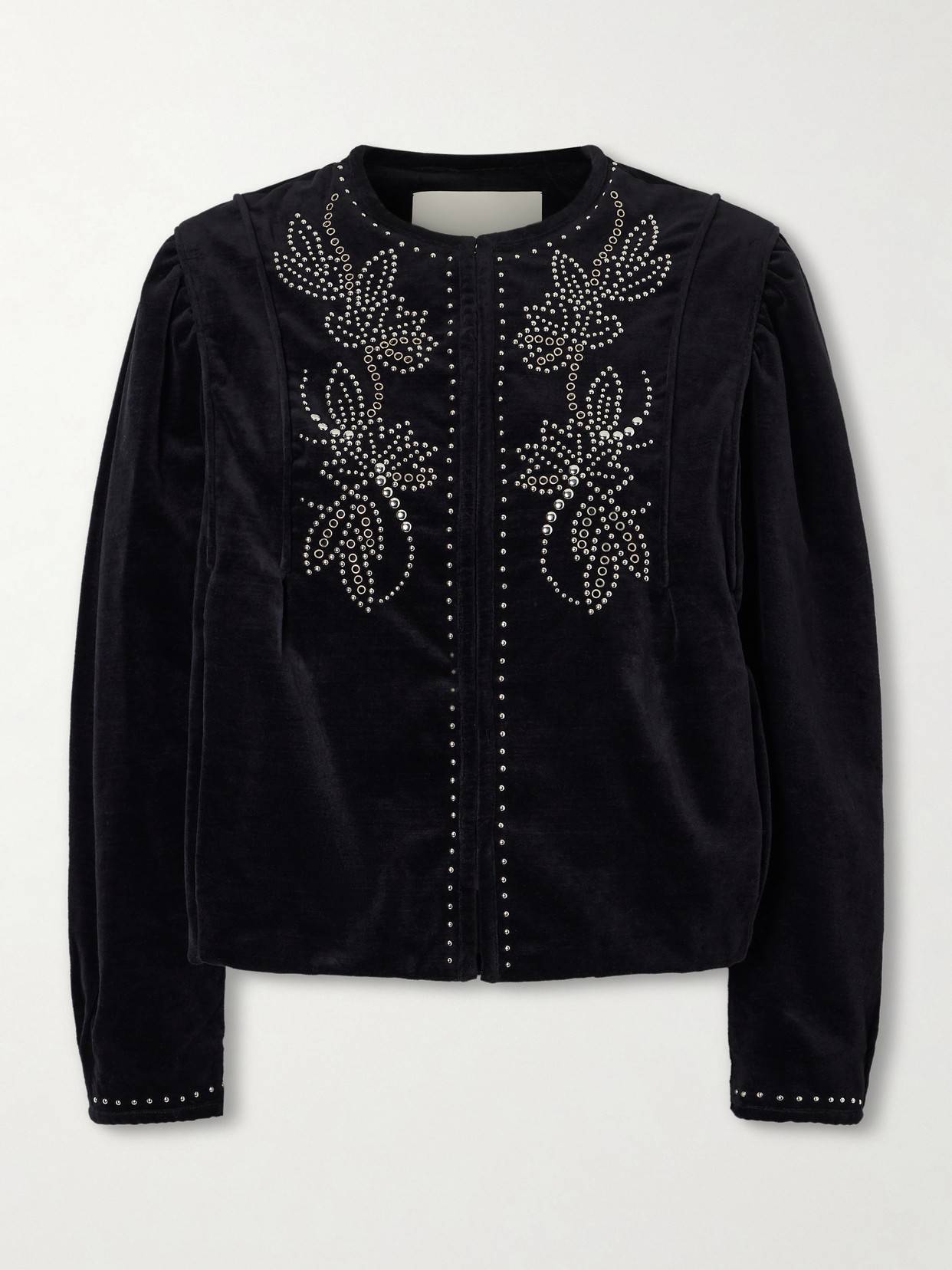 Isabel Marant Pietra Stud-embellished Velvet Jacket In Black