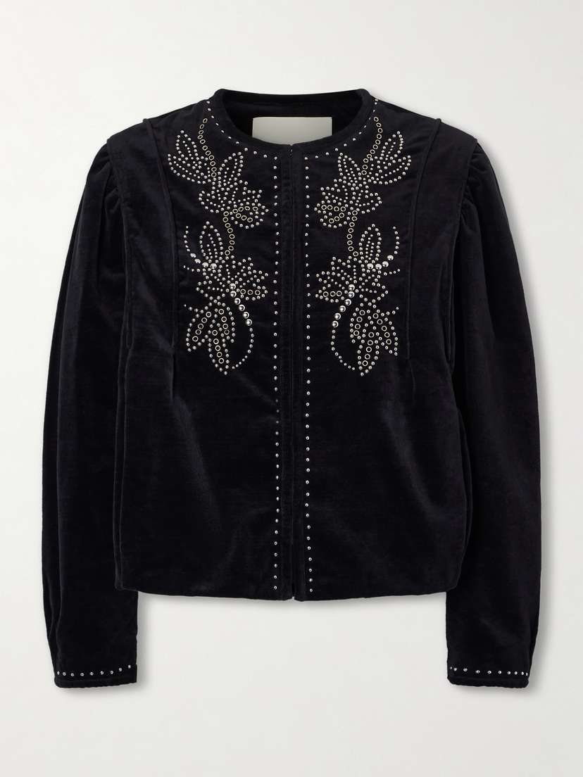 Isabel Marant Pietra Studded Cotton-velvet Jacket