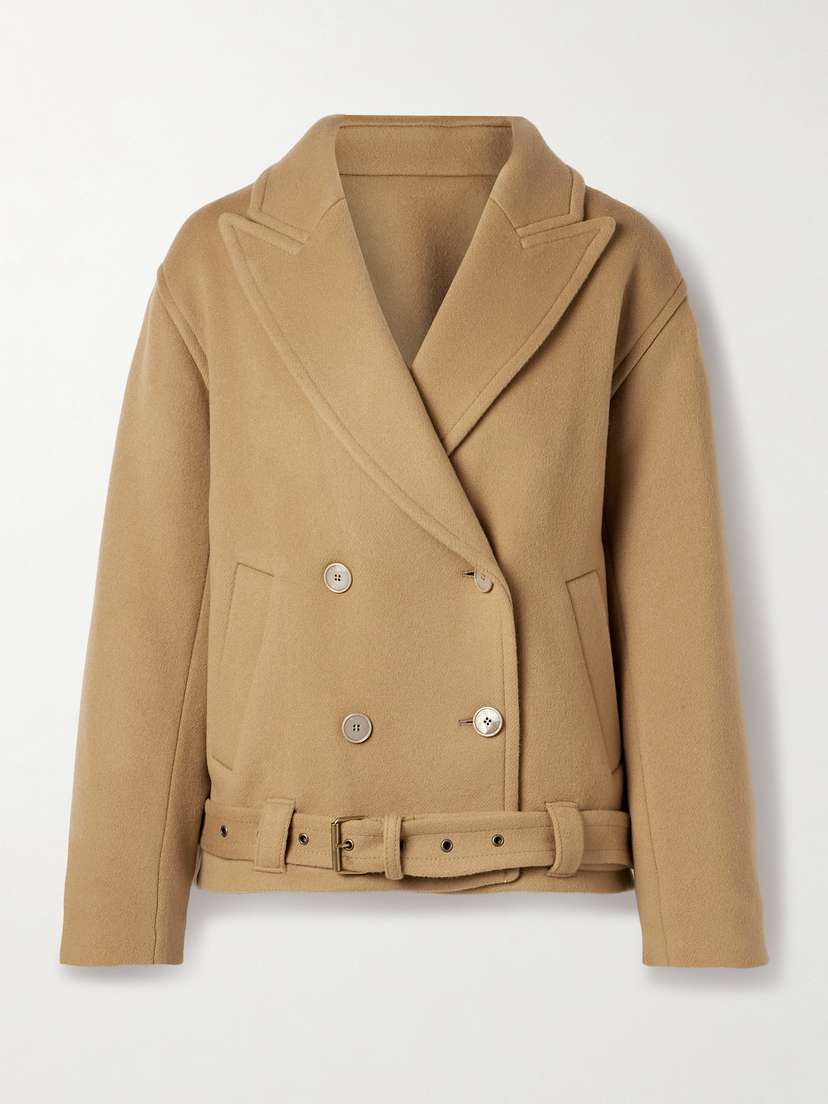 Isabel Marant Warna Double-breasted Belted Wool-blend Felt Coat