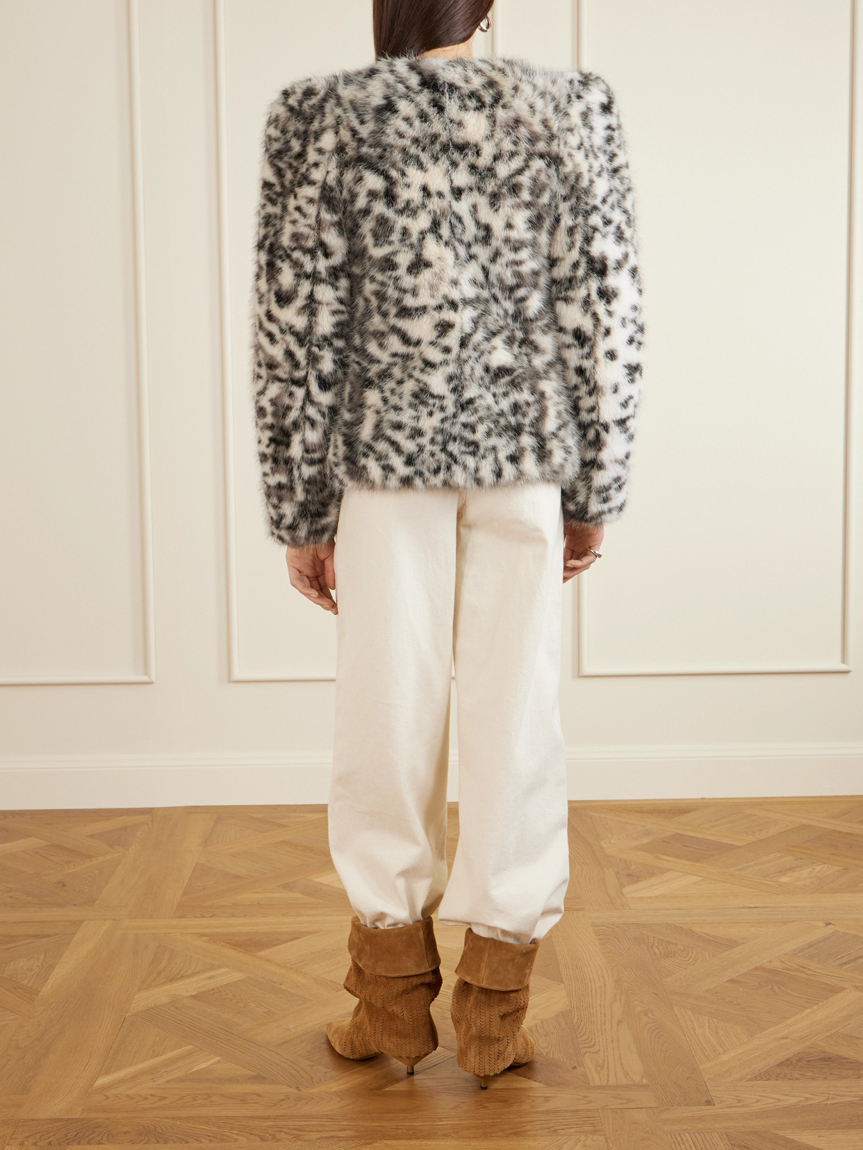 Isabel Marant Bahria Leopard-print Plush Jacket In Multi