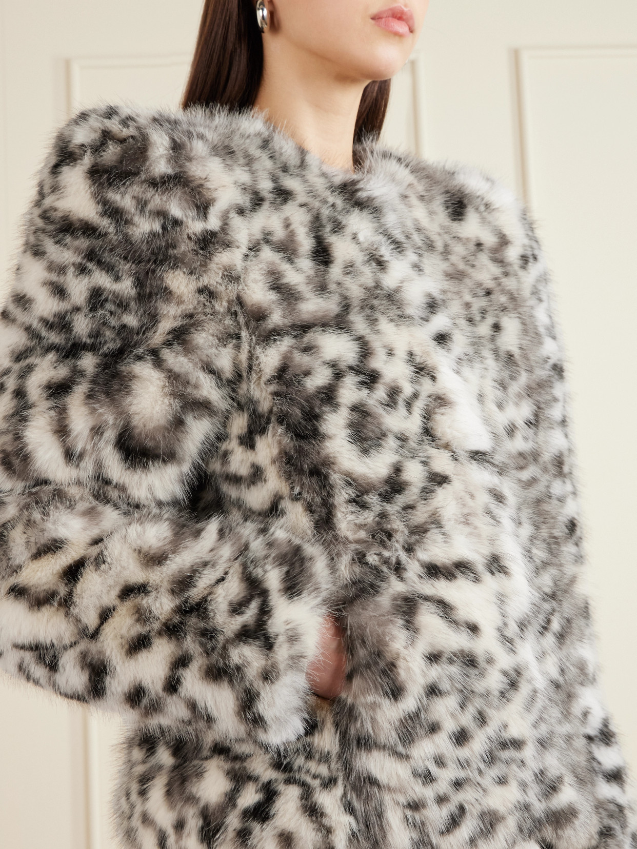 Isabel Marant Bahria Leopard-print Plush Jacket In Multi