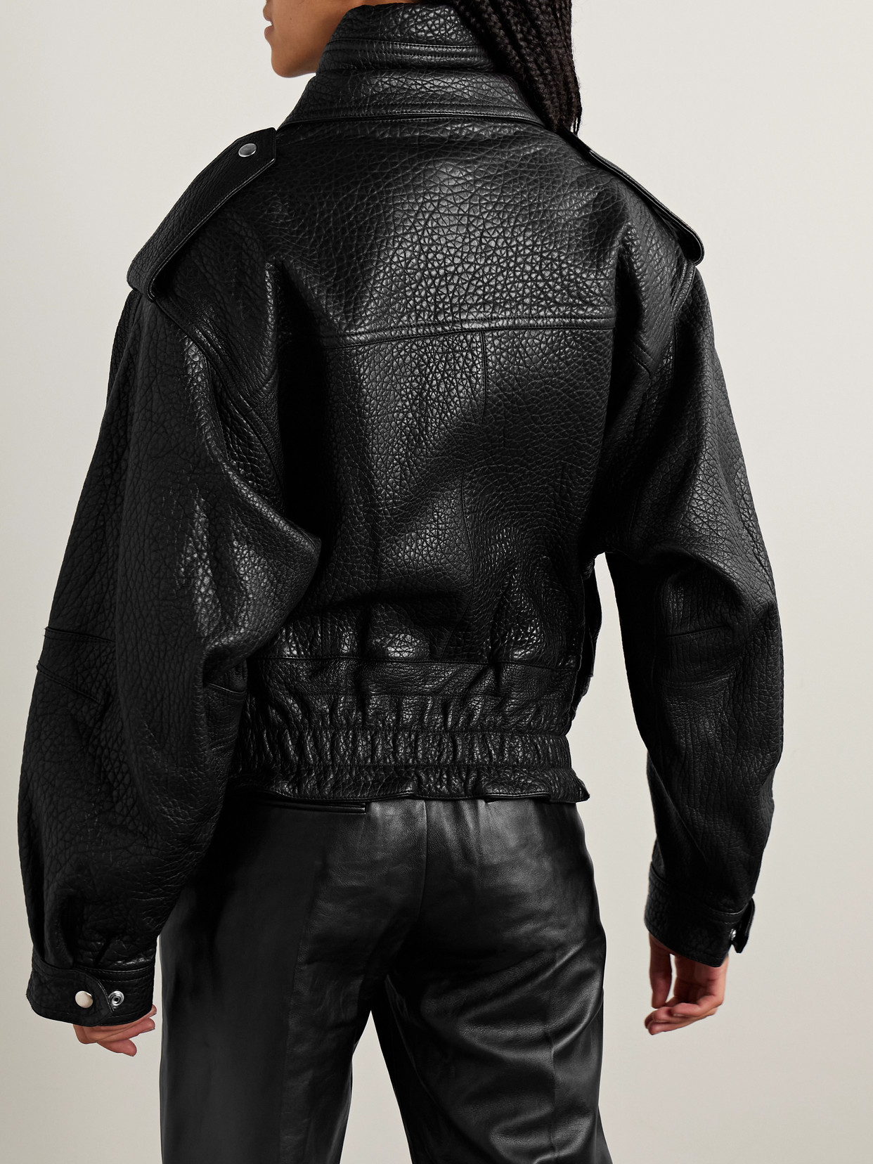 Isabel Marant Aneli Textured-leather Jacket In Black