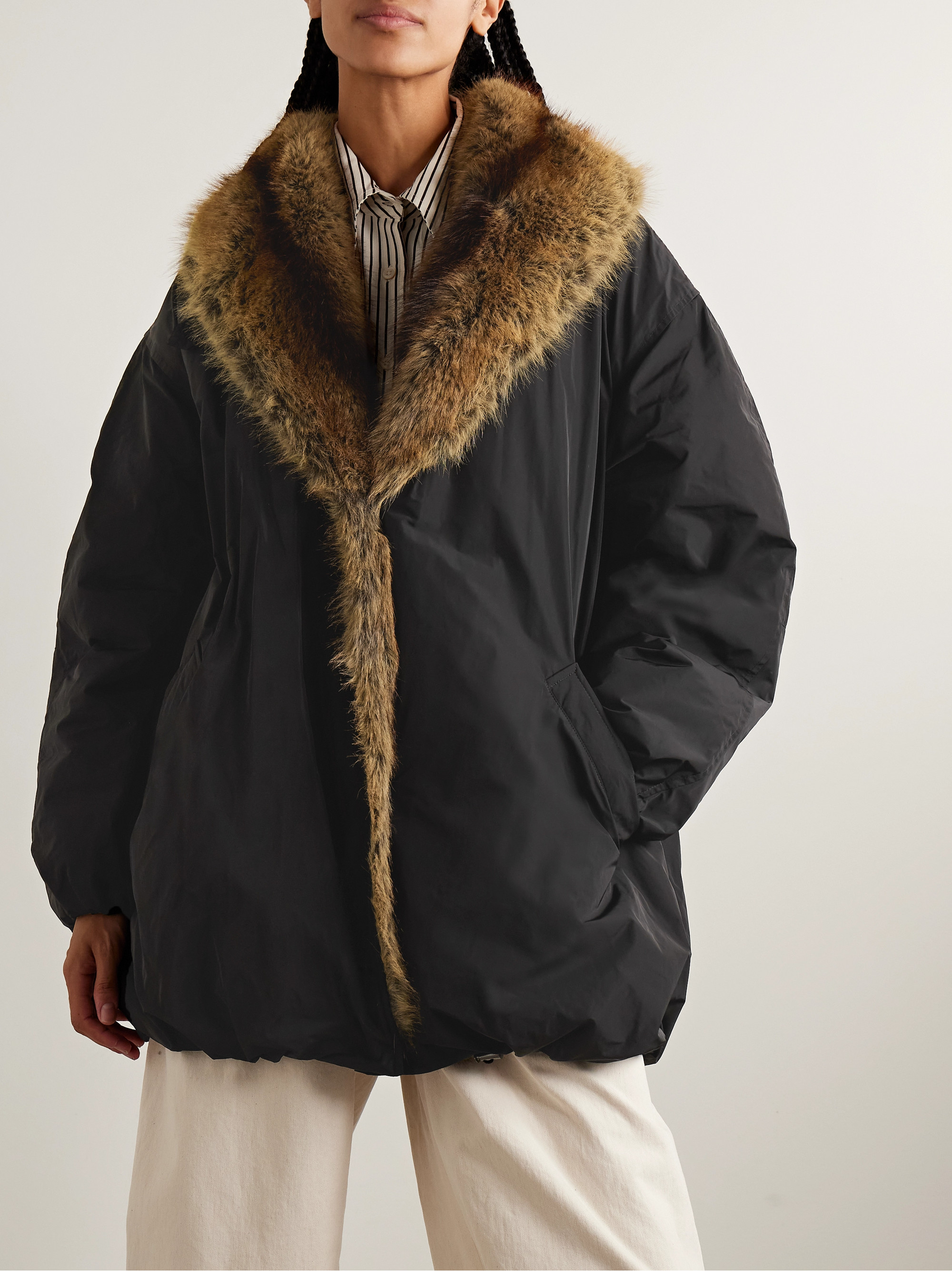 Isabel Marant - Cardine plush-trimmed padded shell jacket | Plush