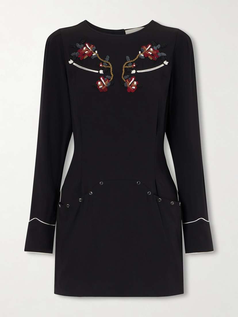 Isabel Marant Youma Beaded Cady Mini Dress