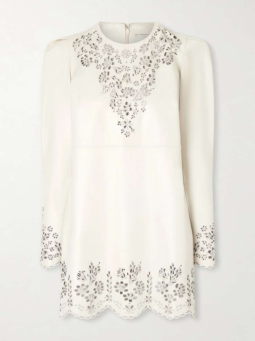 Isabel Marant Nala Laser-cut Leather Mini Dress