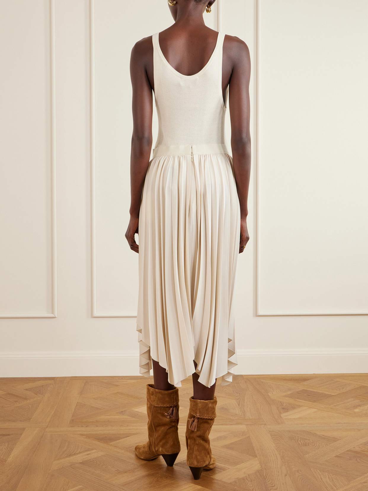 Isabel Marant Felixa Asymmetric Pleated Satin-crepe Midi Skirt In Sand